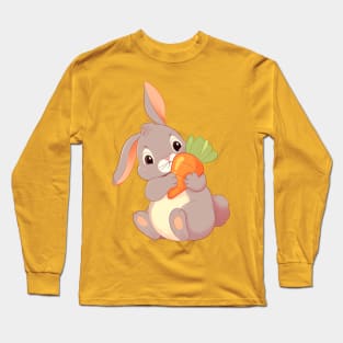 Cute bunny with carrot Long Sleeve T-Shirt